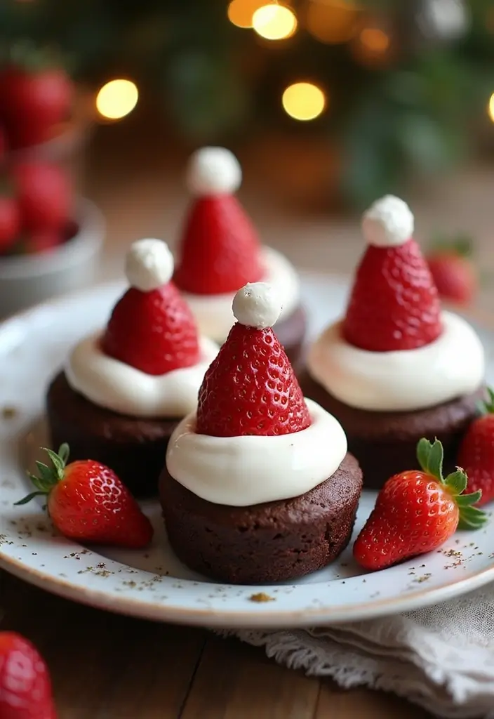30 Christmas Baking Ideas That Smell Like Holiday Magic 14 30 Christmas Baking Ideas That Smell Like Holiday Magic - 14. Santa Hat Brownies
