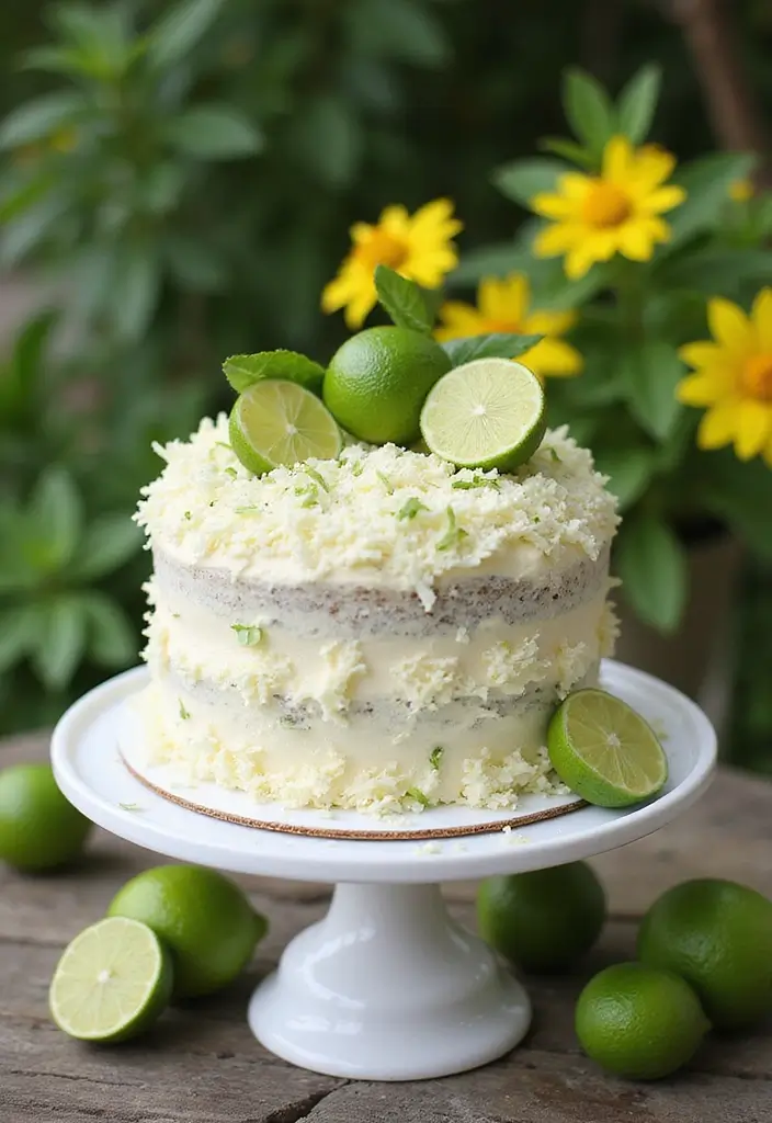 30 Cool 20th Birthday Cake Ideas for an Unforgettable Party 24 30 Cool 20th Birthday Cake Ideas for an Unforgettable Party - 24. Coconut Lime Layer Cake