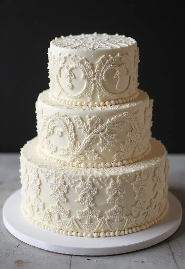 30 Creative Cake Design Ideas That Will Wow Your Guests 9 30 Creative Cake Design Ideas That Will Wow Your Guests - 9. Classic Lace Cake