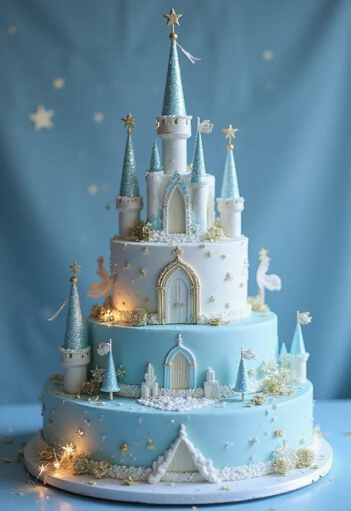 30 Disney Princess Cake Ideas Perfect for Magical Birthdays 1 30 Disney Princess Cake Ideas Perfect for Magical Birthdays - 1. Elegant Cinderella Castle Cake