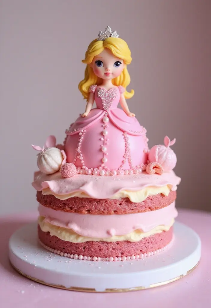 30 Disney Princess Cake Ideas Perfect for Magical Birthdays 11 30 Disney Princess Cake Ideas Perfect for Magical Birthdays - 11. Aurora's Dreamy Pink Cake