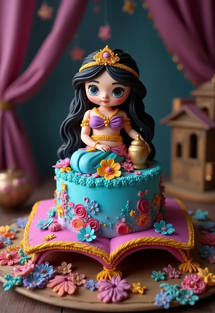 30 Disney Princess Cake Ideas Perfect for Magical Birthdays 25 30 Disney Princess Cake Ideas Perfect for Magical Birthdays - 25. Jasmine's Magic Carpet Cake