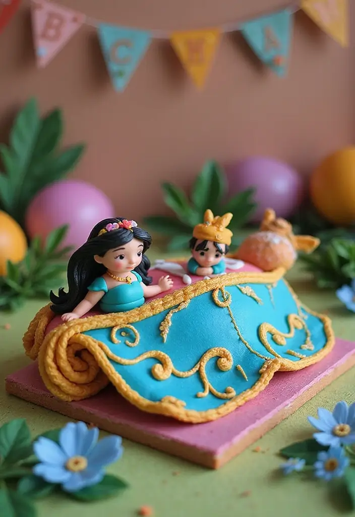 30 Disney Princess Cake Ideas Perfect for Magical Birthdays 8 30 Disney Princess Cake Ideas Perfect for Magical Birthdays - 8. Jasmine’s Magic Carpet Cake