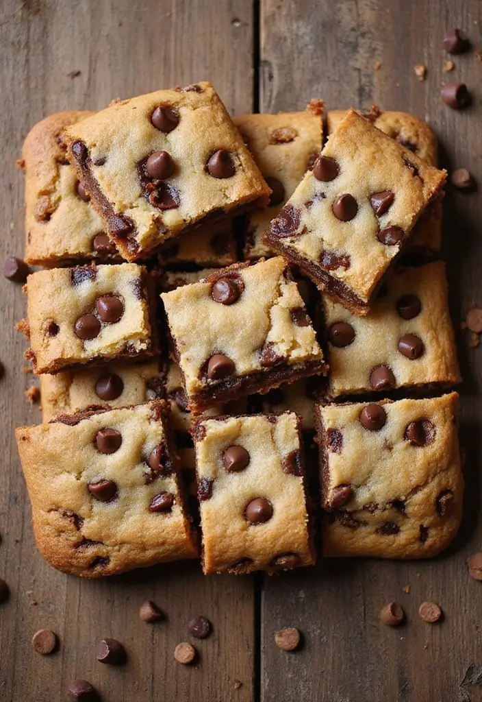 30 Easy Bake Desserts That Save Time but Impress Everyone 1 30 Easy Bake Desserts That Save Time but Impress Everyone - 1. Chocolate Chip Cookie Bars