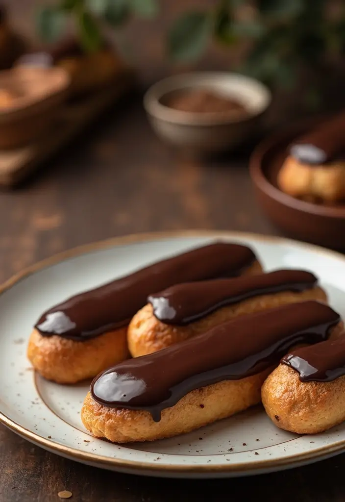 30 Easy Bake Desserts That Save Time but Impress Everyone 19 30 Easy Bake Desserts That Save Time but Impress Everyone - 19. Chocolate Éclairs