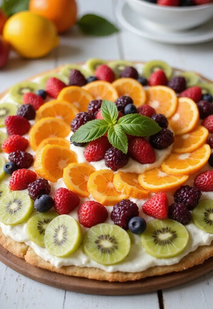 30 Easy Bake Desserts That Save Time but Impress Everyone 25 30 Easy Bake Desserts That Save Time but Impress Everyone - 25. Fruit Pizza