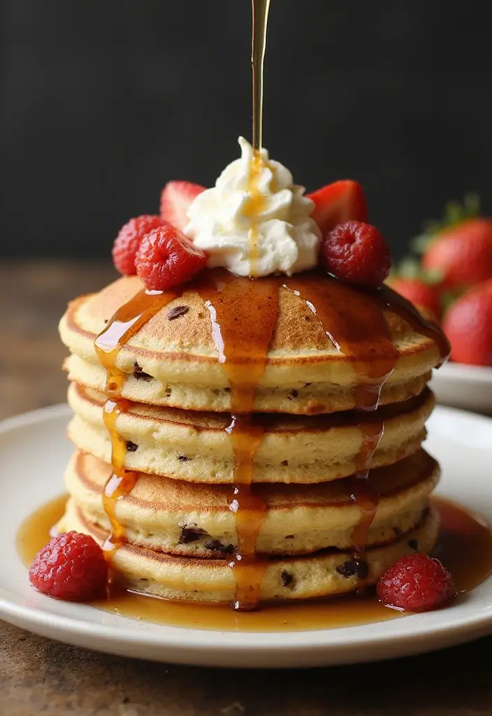 30 Easy Bake Desserts That Save Time but Impress Everyone 27 30 Easy Bake Desserts That Save Time but Impress Everyone - 27. Chocolate Chip Pancakes