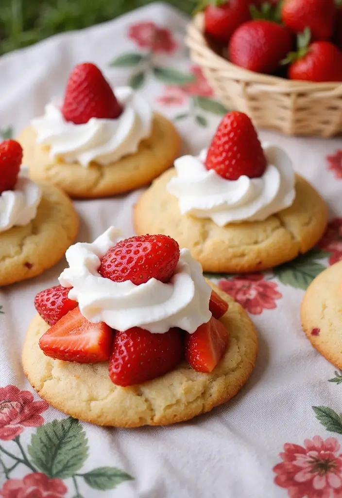 30 Easy Bake Sale Ideas That Everyone Will Love 30 30 Easy Bake Sale Ideas That Everyone Will Love - 30. Strawberry Shortcake Cookies