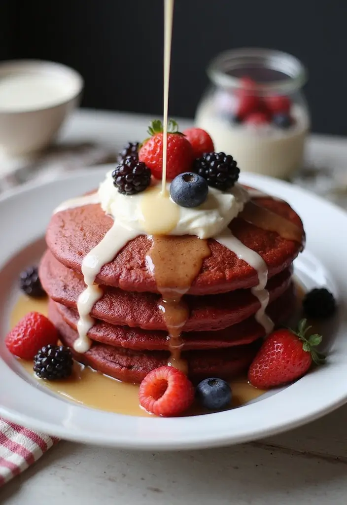 30 Engagement Party Cake Ideas Perfect for Love Celebrations 14 30 Engagement Party Cake Ideas Perfect for Love Celebrations - 14. Red Velvet Pancakes