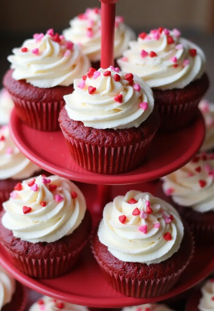 30 Engagement Party Cake Ideas Perfect for Love Celebrations 2 30 Engagement Party Cake Ideas Perfect for Love Celebrations - 2. Red Velvet Cupcakes with Heart Sprinkles