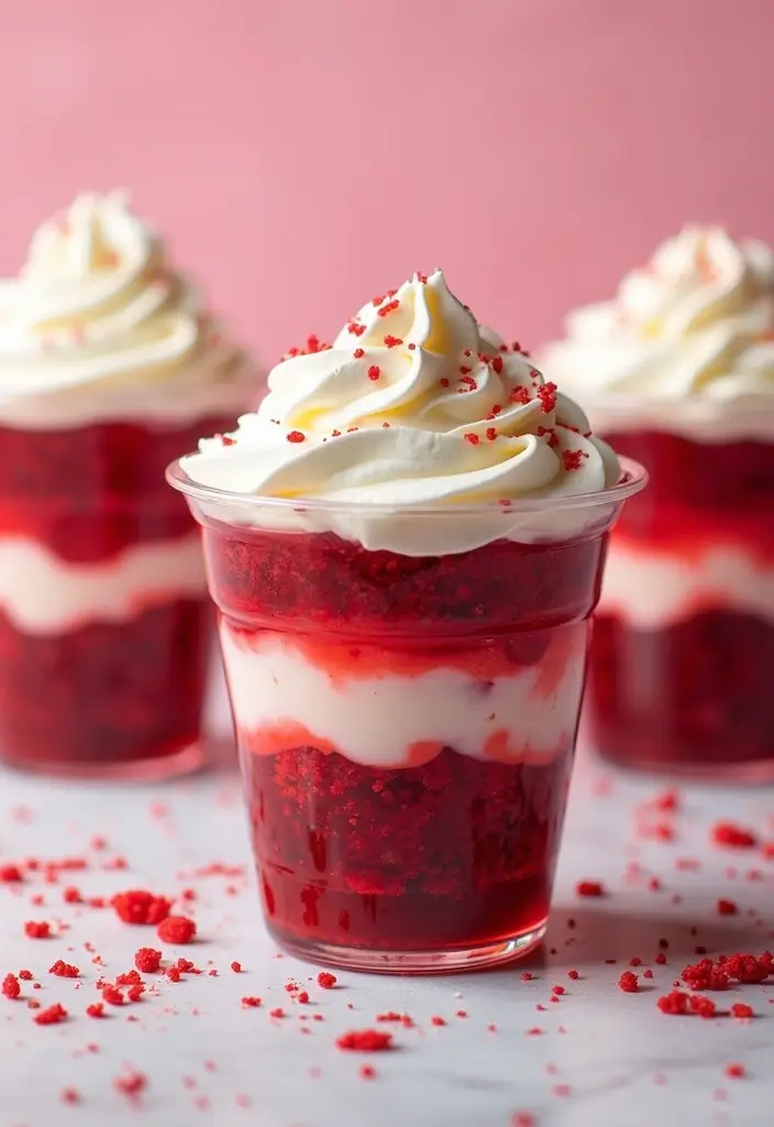 30 Engagement Party Cake Ideas Perfect for Love Celebrations 24 30 Engagement Party Cake Ideas Perfect for Love Celebrations - 24. Red Velvet Layered Jello Cups