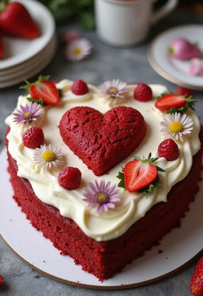 30 Engagement Party Cake Ideas Perfect for Love Celebrations 6 30 Engagement Party Cake Ideas Perfect for Love Celebrations - 6. Red Velvet Heart-Shaped Cake