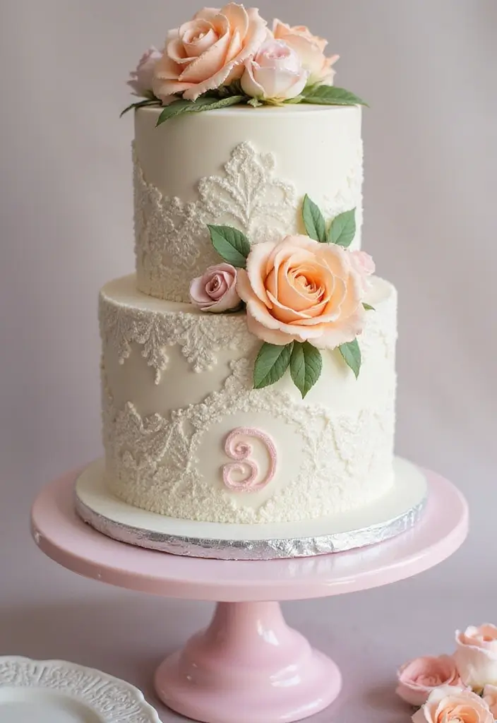 30 First Birthday Cake Ideas That Are Sweet and Memorable 23 30 First Birthday Cake Ideas That Are Sweet and Memorable - 23. Charming Tea Party Cake