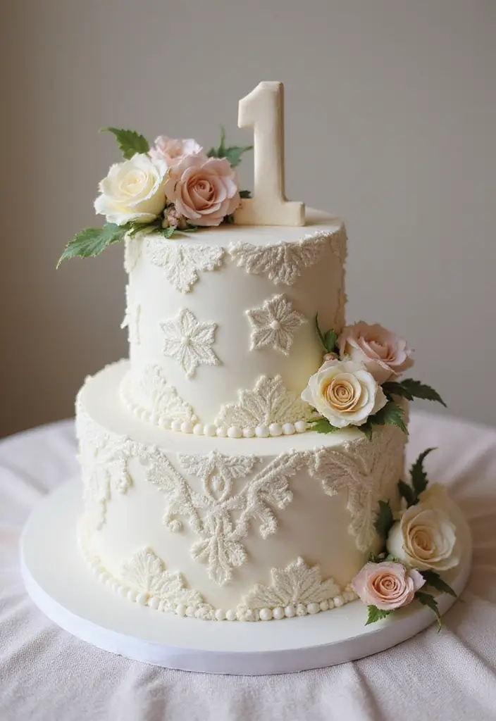 30 First Birthday Cake Ideas That Are Sweet and Memorable 28 30 First Birthday Cake Ideas That Are Sweet and Memorable - 28. Vintage Tea Party Cake
