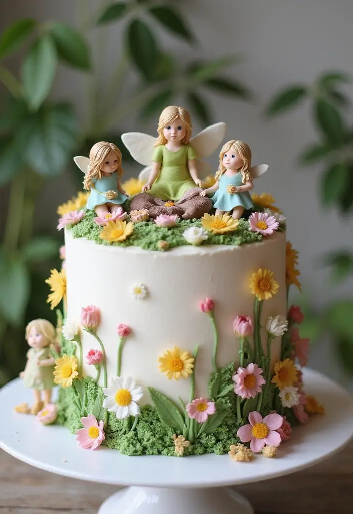 30 First Birthday Cake Ideas That Are Sweet and Memorable 3 30 First Birthday Cake Ideas That Are Sweet and Memorable - 3. Whimsical Fairy Garden Cake