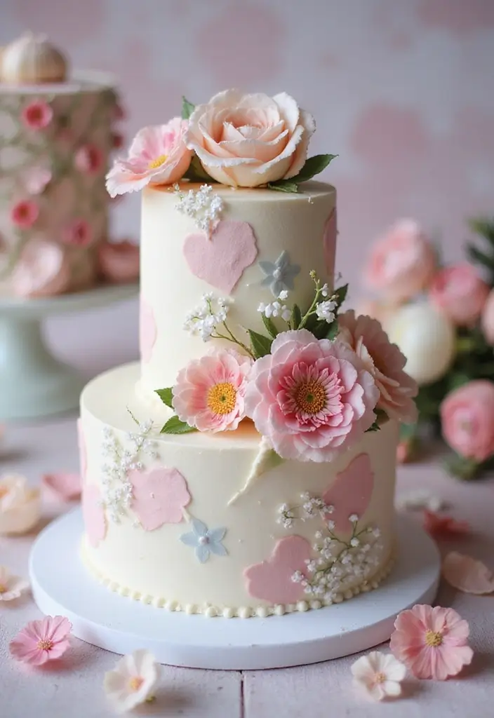 30 First Birthday Cake Ideas That Are Sweet and Memorable 6 30 First Birthday Cake Ideas That Are Sweet and Memorable - 6. Sweet Floral Cake