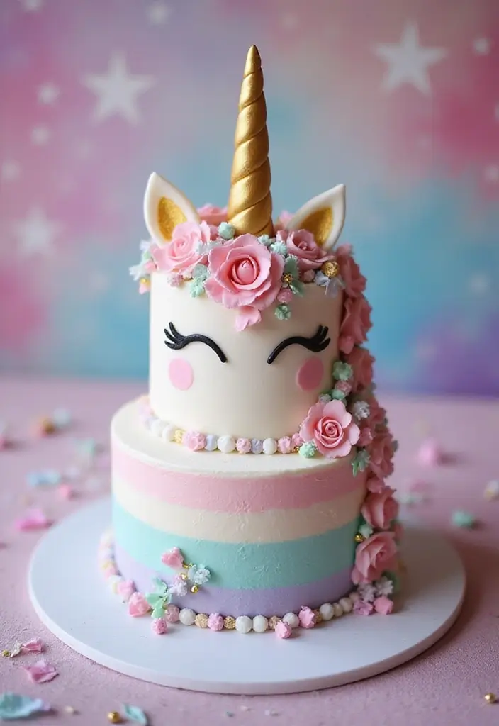 30 First Birthday Cake Ideas That Are Sweet and Memorable 8 30 First Birthday Cake Ideas That Are Sweet and Memorable - 8. Magical Unicorn Cake
