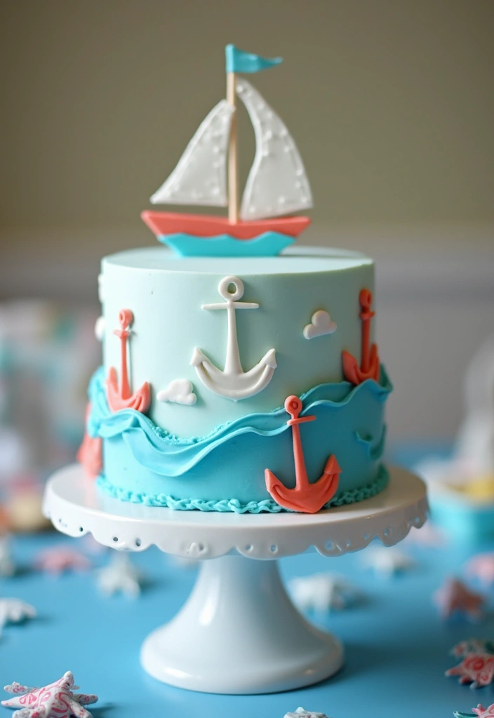 30 First Birthday Cake Ideas That Are Sweet and Memorable 9 30 First Birthday Cake Ideas That Are Sweet and Memorable - 9. Nautical Themed Cake