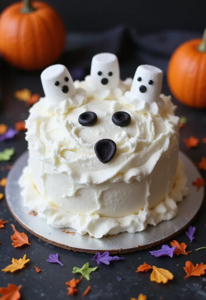 30 First Birthday Cake Ideas for Girls That Melt Hearts 15 30 First Birthday Cake Ideas for Girls That Melt Hearts - 15. Ghoulish Ghost Cake