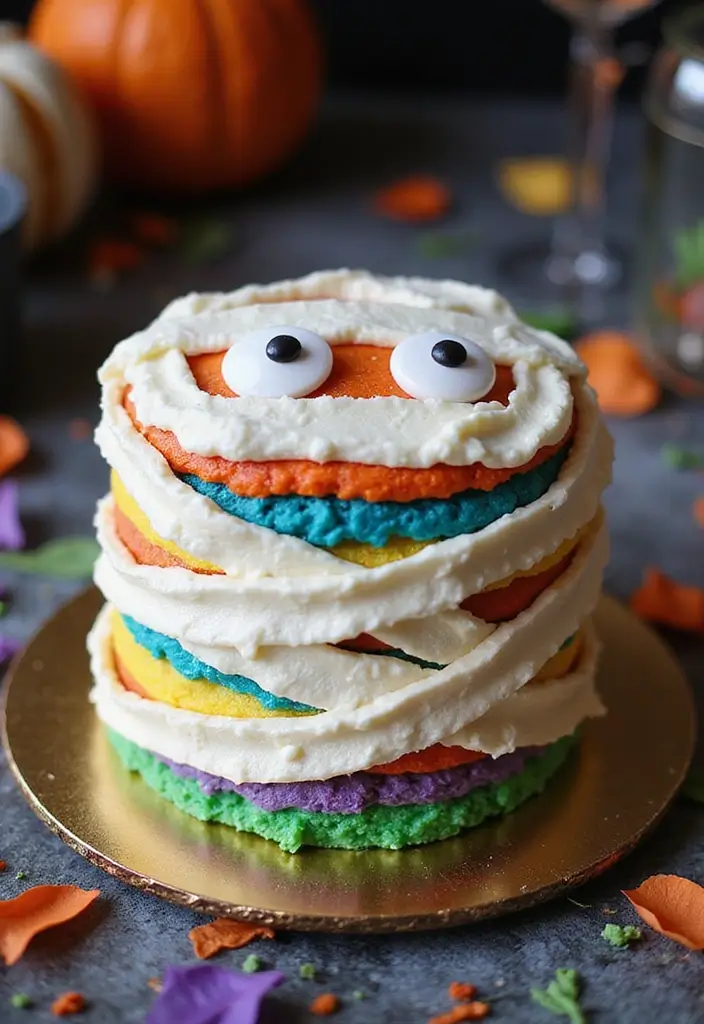 30 First Birthday Cake Ideas for Girls That Melt Hearts 16 30 First Birthday Cake Ideas for Girls That Melt Hearts - 16. Colorful Mummy Cake