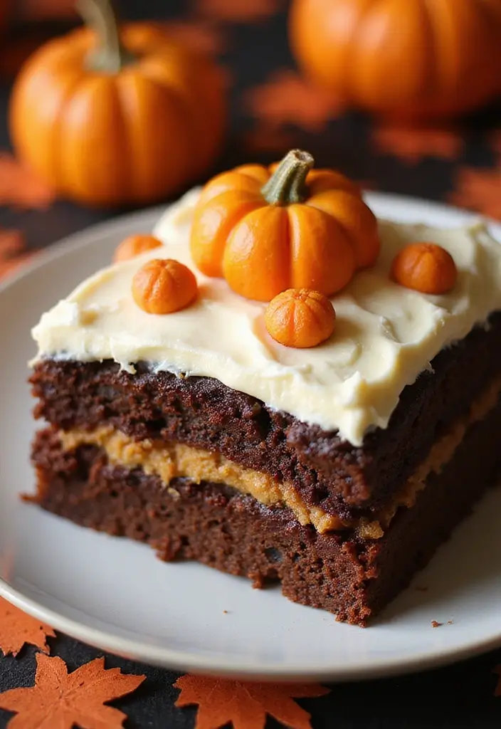 30 First Birthday Cake Ideas for Girls That Melt Hearts 19 30 First Birthday Cake Ideas for Girls That Melt Hearts - 19. Pumpkin Patch Brownie Cake