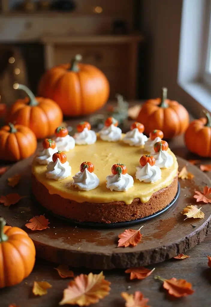30 First Birthday Cake Ideas for Girls That Melt Hearts 27 30 First Birthday Cake Ideas for Girls That Melt Hearts - 27. Pumpkin Patch Cheesecake