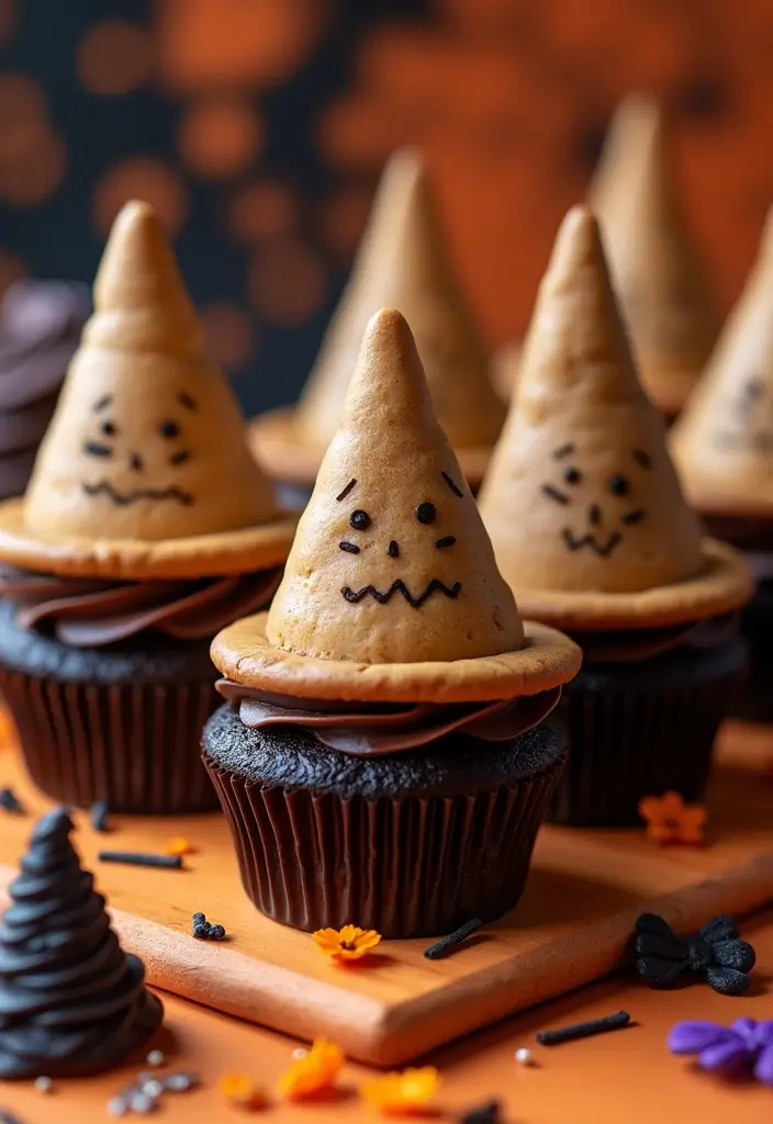 30 First Birthday Cake Ideas for Girls That Melt Hearts 3 30 First Birthday Cake Ideas for Girls That Melt Hearts - 3. Adorable Witch Hat Cupcakes