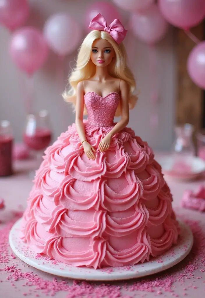 30 Funny Cake Design Ideas That Will Make Everyone Laugh - 1. Barbie Birthday Cake: The Ultimate Diva