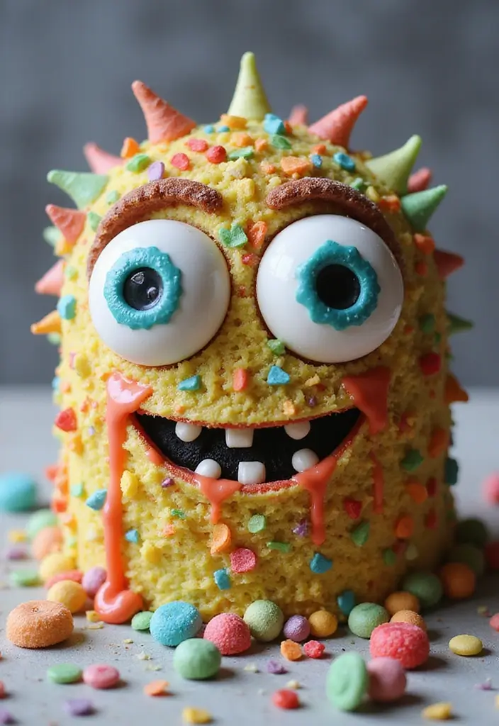 30 Funny Cake Design Ideas That Will Make Everyone Laugh - 12. The Monster Cake: A Gooey Surprise
