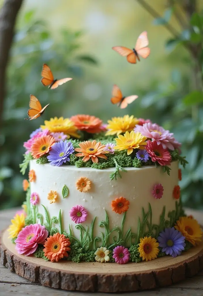 30 Funny Cake Design Ideas That Will Make Everyone Laugh - 17. The Garden Cake: Bloom Where You're Planted