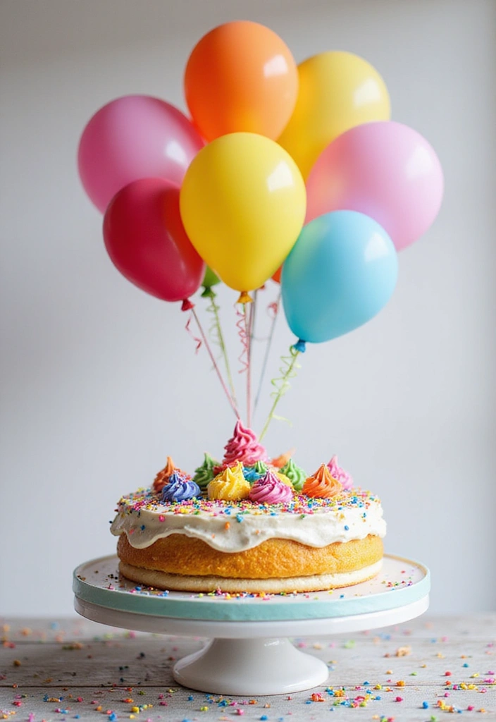 30 Funny Cake Design Ideas That Will Make Everyone Laugh - 21. The Balloon Cake: Up, Up, and Away!