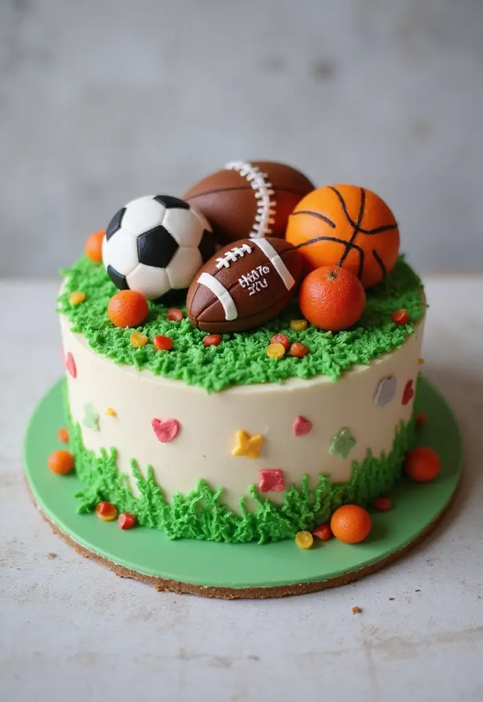 30 Funny Cake Design Ideas That Will Make Everyone Laugh - 30. The Sports Cake: Game On!