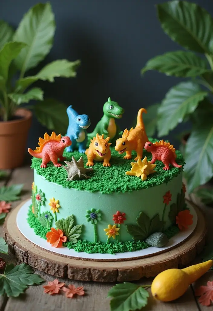 30 Funny Cake Design Ideas That Will Make Everyone Laugh - 6. The Dinosaur Cake: A Prehistoric Feast