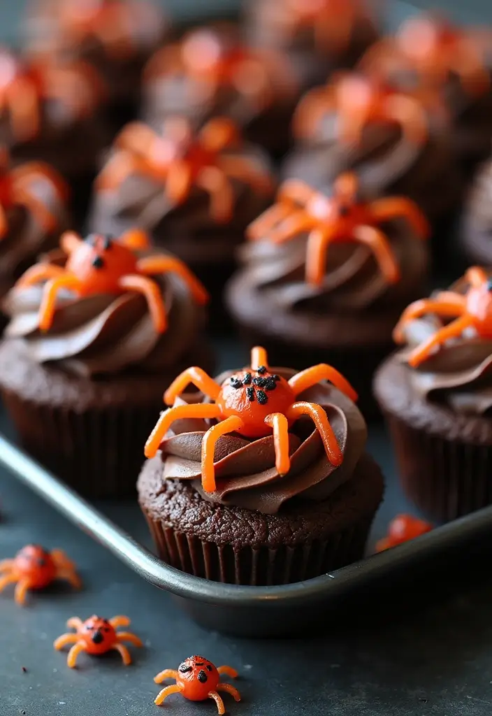 30 Halloween Baking Ideas That Look Spooky and Fun 14 30 Halloween Baking Ideas That Look Spooky and Fun - 14. Creepy Crawly Cupcakes