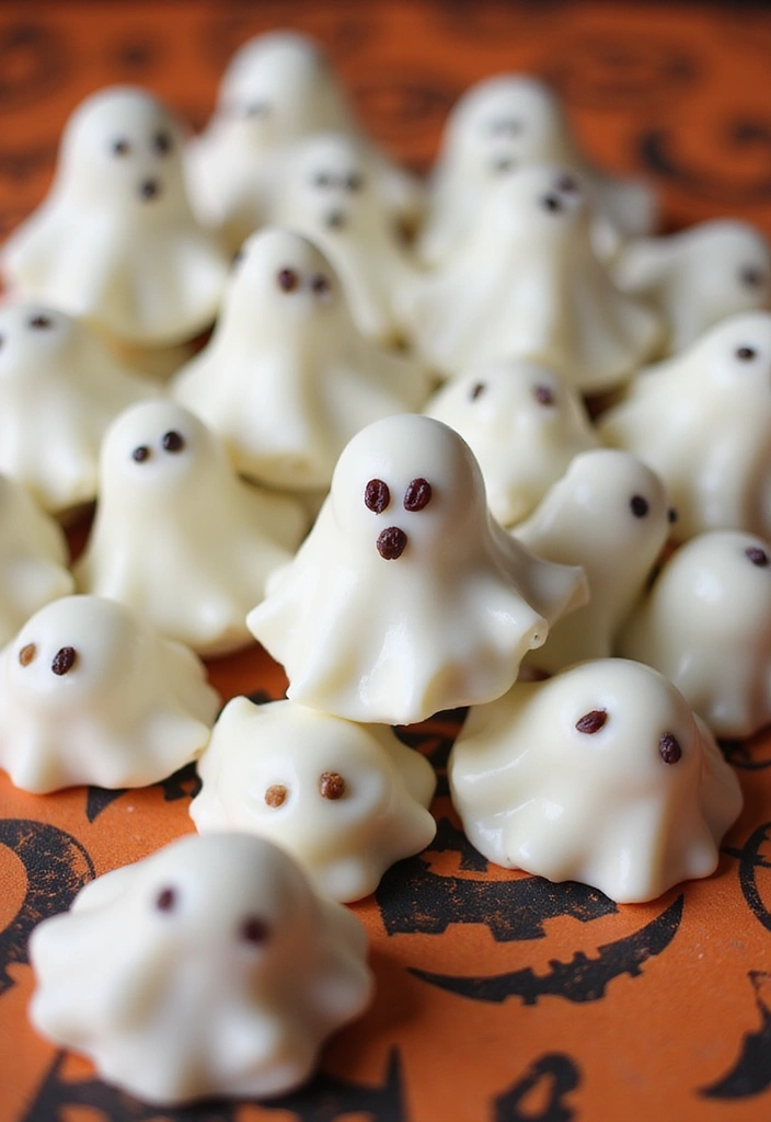30 Halloween Baking Ideas That Look Spooky and Fun 16 30 Halloween Baking Ideas That Look Spooky and Fun - 16. Ghostly White Chocolate Clusters