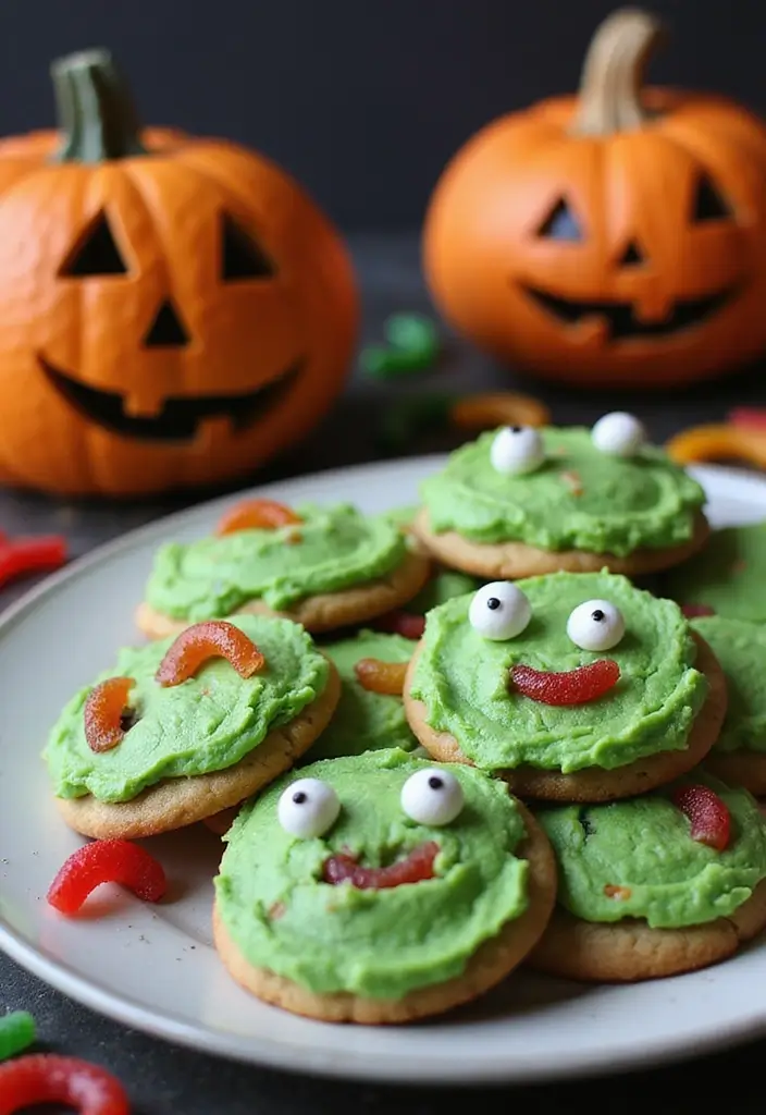 30 Halloween Baking Ideas That Look Spooky and Fun 29 30 Halloween Baking Ideas That Look Spooky and Fun - 29. Zombie Cookies