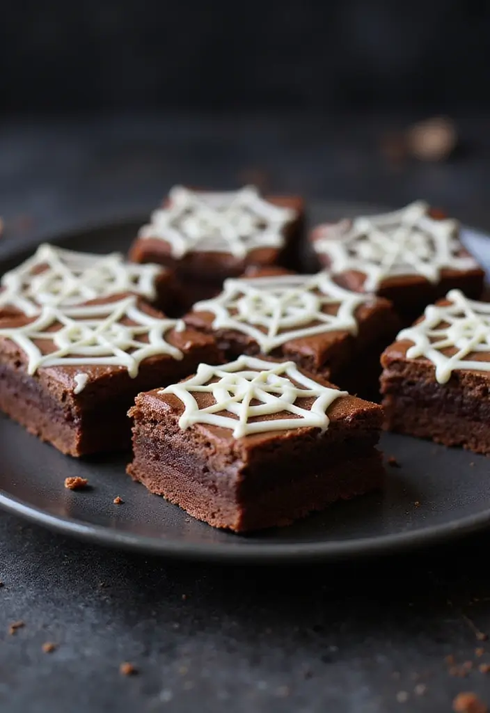 30 Halloween Baking Ideas That Look Spooky and Fun 4 30 Halloween Baking Ideas That Look Spooky and Fun - 4. Spider Web Brownies