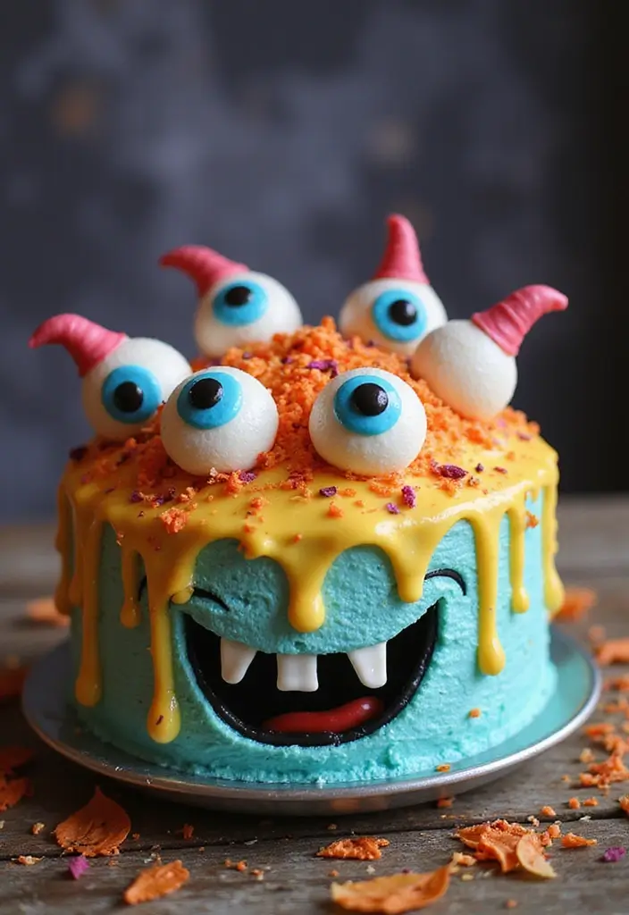 30 Halloween Cake Ideas That Are Creepy Yet Delicious 10 30 Halloween Cake Ideas That Are Creepy Yet Delicious - 10. Monster Mash Chocolate Cake