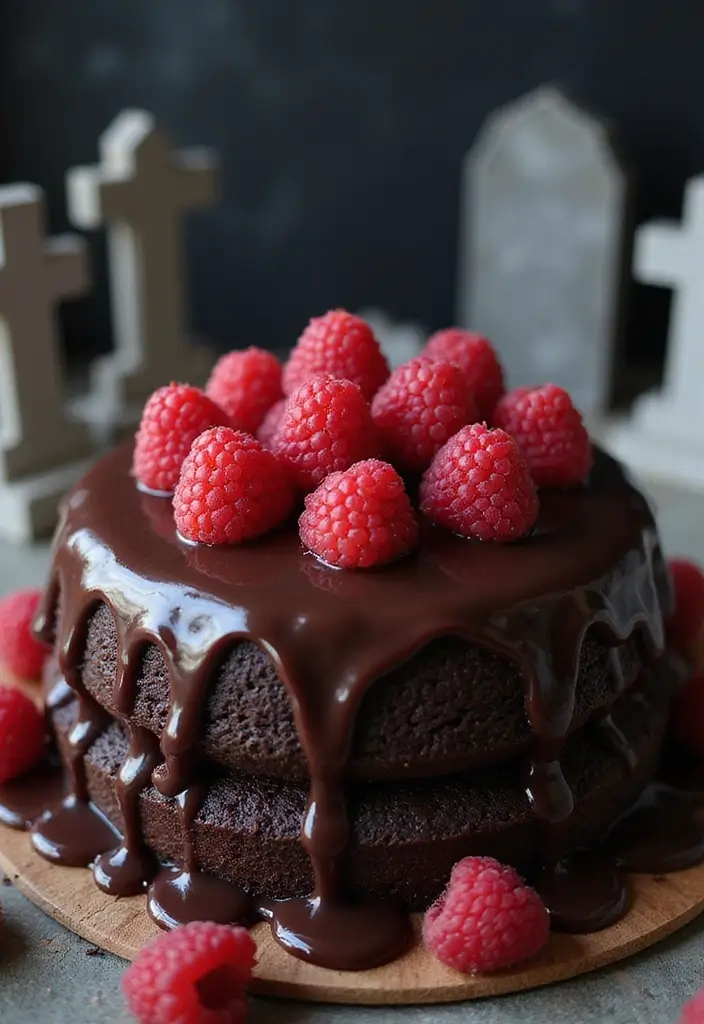 30 Halloween Cake Ideas That Are Creepy Yet Delicious 14 30 Halloween Cake Ideas That Are Creepy Yet Delicious - 14. Chocolate Raspberry Cemetery Cake