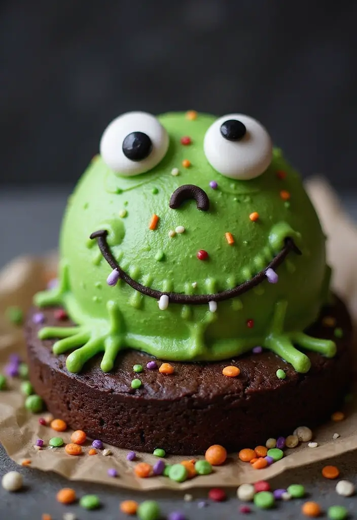30 Halloween Cake Ideas That Are Creepy Yet Delicious 15 30 Halloween Cake Ideas That Are Creepy Yet Delicious - 15. Ghastly Green Monster Cake
