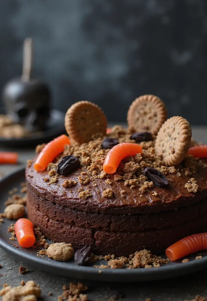 30 Halloween Cake Ideas That Are Creepy Yet Delicious 22 30 Halloween Cake Ideas That Are Creepy Yet Delicious - 22. Graveyard Chocolate Brownie Cake