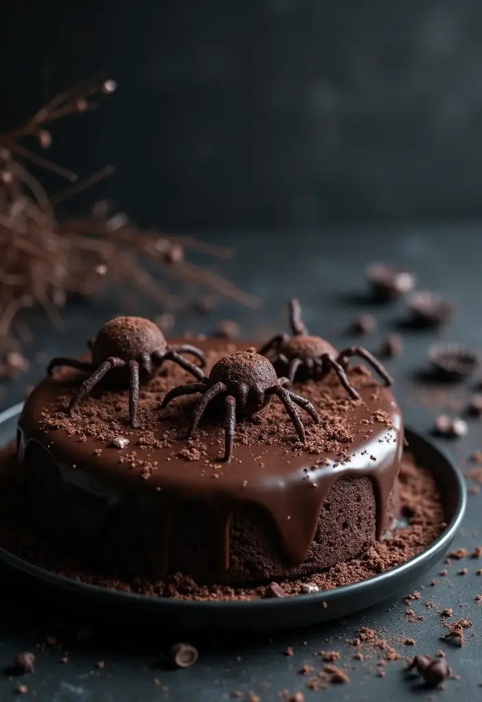 30 Halloween Cake Ideas That Are Creepy Yet Delicious 23 30 Halloween Cake Ideas That Are Creepy Yet Delicious - 23. Creepy Chocolate Truffle Spider Cake