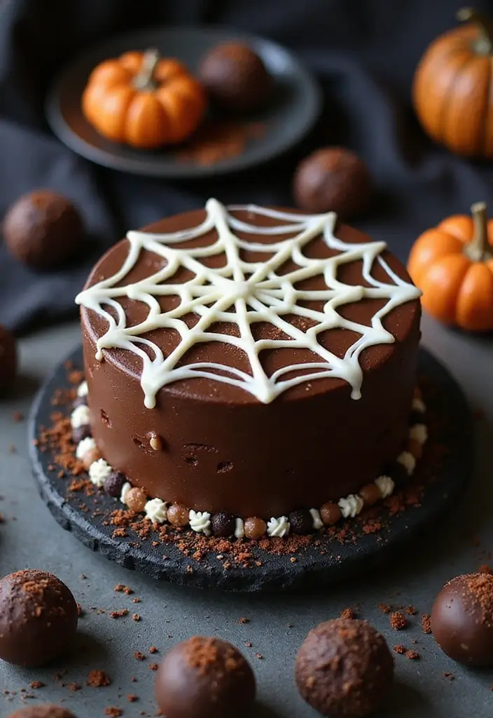 30 Halloween Cake Ideas That Are Creepy Yet Delicious 27 30 Halloween Cake Ideas That Are Creepy Yet Delicious - 27. Chocolate Truffle Spider Web Cake
