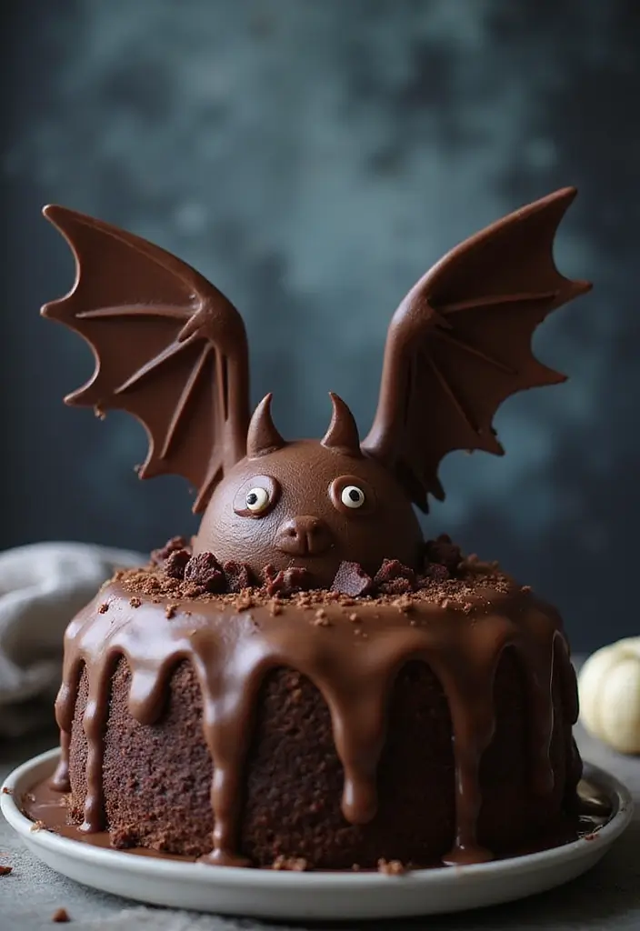 30 Halloween Cake Ideas That Are Creepy Yet Delicious 29 30 Halloween Cake Ideas That Are Creepy Yet Delicious - 29. Chocolate Bat Cake