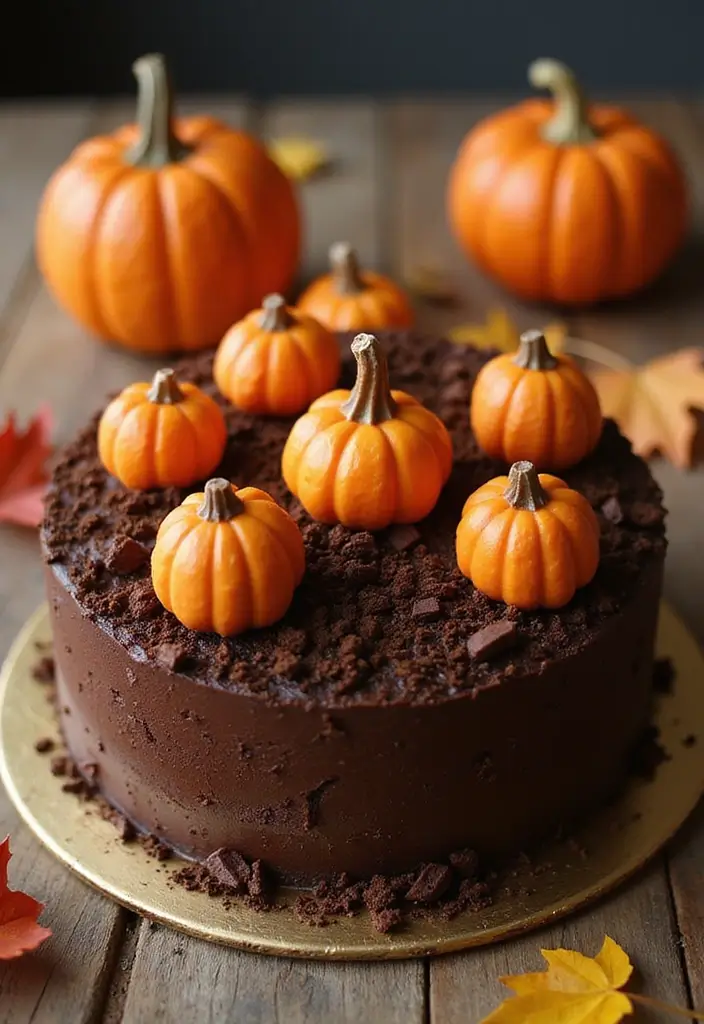 30 Halloween Cake Ideas That Are Creepy Yet Delicious 3 30 Halloween Cake Ideas That Are Creepy Yet Delicious - 3. Pumpkin Patch Chocolate Truffle Cake