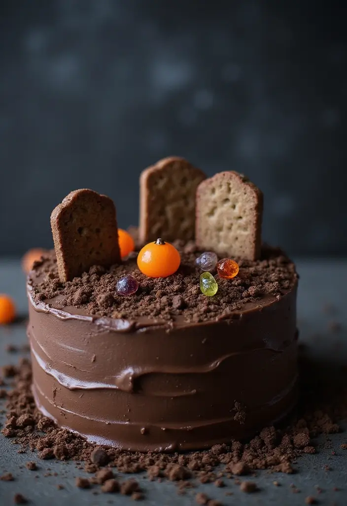 30 Halloween Cake Ideas That Are Creepy Yet Delicious 5 30 Halloween Cake Ideas That Are Creepy Yet Delicious - 5. Haunted Graveyard Chocolate Cake