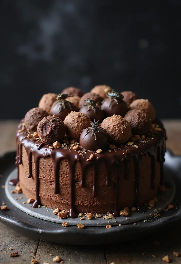 30 Halloween Cake Ideas That Are Creepy Yet Delicious 6 30 Halloween Cake Ideas That Are Creepy Yet Delicious - 6. Creepy Crawly Chocolate Truffle Cake