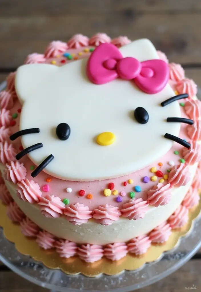 30 Hello Kitty Cake Ideas That Are Adorable and Cute 1 30 Hello Kitty Cake Ideas That Are Adorable and Cute - 1. Classic Hello Kitty Cake