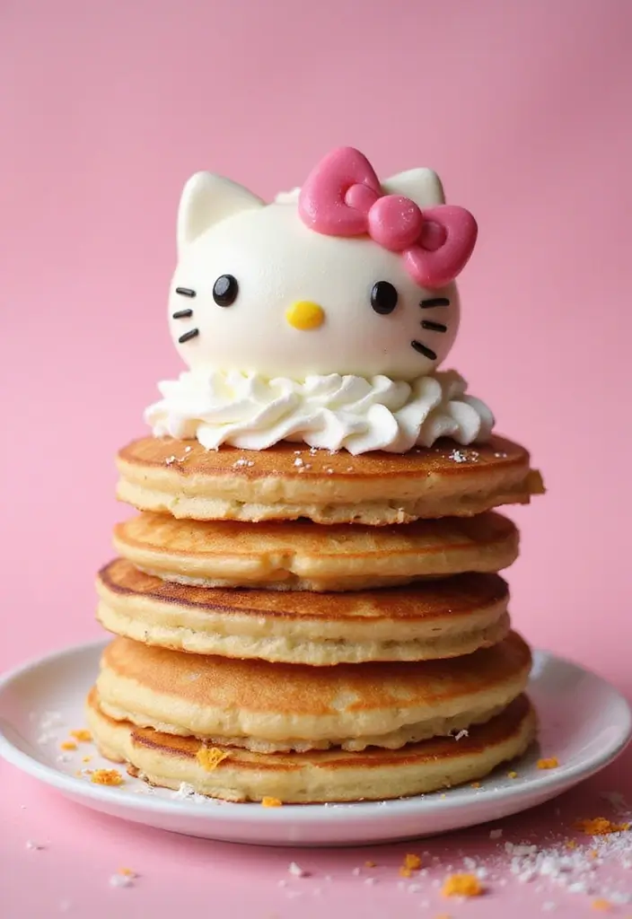 30 Hello Kitty Cake Ideas That Are Adorable and Cute 12 30 Hello Kitty Cake Ideas That Are Adorable and Cute - 12. Hello Kitty Pancake Cake