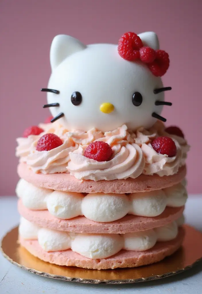 30 Hello Kitty Cake Ideas That Are Adorable and Cute 16 30 Hello Kitty Cake Ideas That Are Adorable and Cute - 16. Hello Kitty Mousse Cake